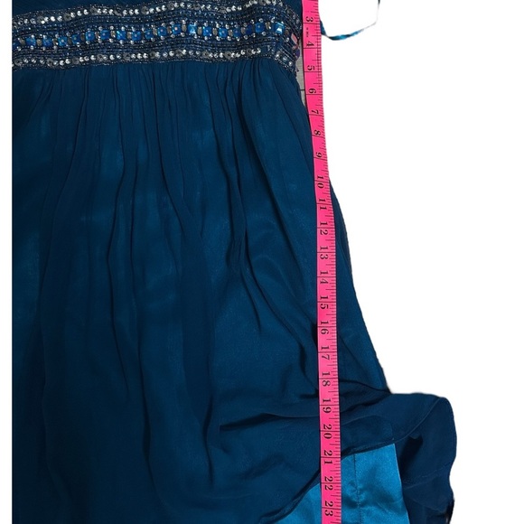Adrianna Papell Blue Halter Dress with Beaded Details for Prom or Formal - Picture 16 of 16